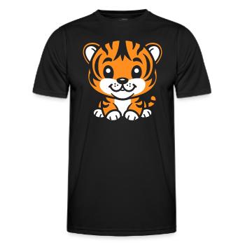Tiger - Männer Funktions-T-Shirt - Schwarz - Vorne - AI Model Male 178 dark (178cm)