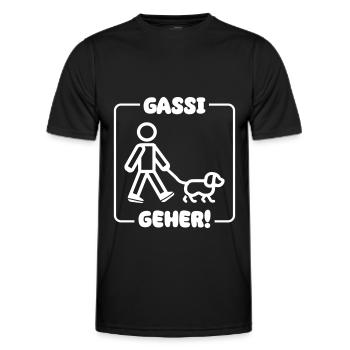 Gassi Gehen Hund - Männer Funktions-T-Shirt - Schwarz - Vorne - AI Model Male 178 dark (178cm)