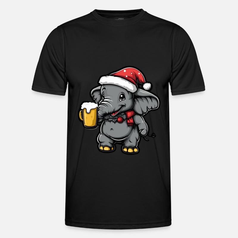 Mammoth Christmas Beer Funny - Men's Functional T-Shirt - black