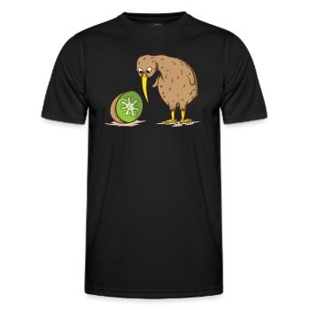 Kiwi Neuseeland flugunfähig Vogel Kiwifrucht - Männer Funktions-T-Shirt - Schwarz - Vorne - AI Model Male 178 dark (178cm)