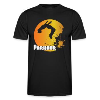 Parkour Backflip - Männer Funktions-T-Shirt - Schwarz - Vorne - AI Model Male 178 dark (178cm)