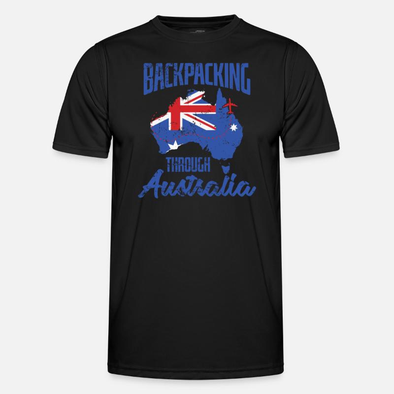 Backpacking through Australia Sydney Männer Funktions-T-Shirt