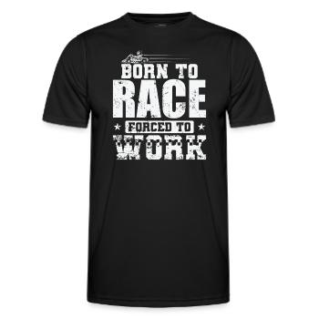 Born to Race Forced to Work Gokart Rennen - Männer Funktions-T-Shirt - Schwarz - Vorne - AI Model Male 178 dark (178cm)