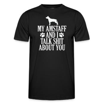 My Terrier and I talk Shit about you - Männer Funktions-T-Shirt - Schwarz - Vorne - AI Model Male 178 dark (178cm)