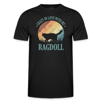 Crazy in Love with my Ragdoll Domestic Cat - Men's Functional T-Shirt - black - Front - AI Model Male 178 dark (178cm)