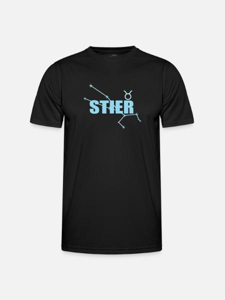 Stier Sternzeichen Taurus Sternbild - Männer Funktions-T-Shirt - Schwarz