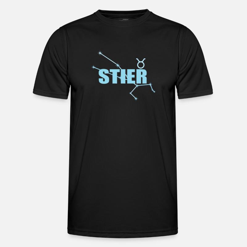 Stier Sternzeichen Taurus Sternbild - Männer Funktions-T-Shirt - Schwarz