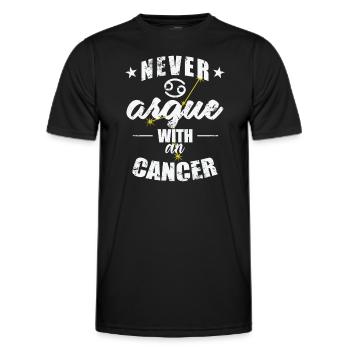 Signe du zodiaque Ne jamais se disputer avec un Cancer Cancer - T-shirt sport Homme - noir - Devant - AI Model Male 178 dark (178cm)