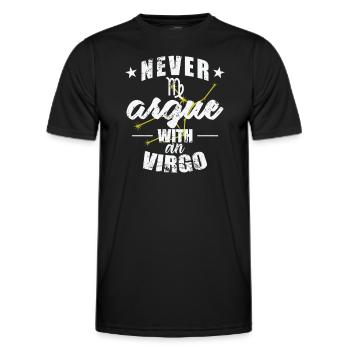 Signe du zodiaque Ne jamais se disputer avec une Vierge - T-shirt sport Homme - noir - Devant - AI Model Male 178 dark (178cm)