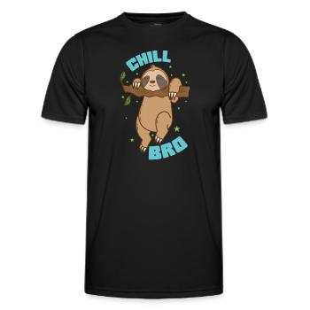 Chill Bro Sloth Lazy Rainforest - Men's Functional T-Shirt - black - Front - AI Model Male 178 dark (178cm)