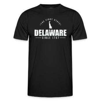 Delaware The First State since 1787 USA Amerika - Männer Funktions-T-Shirt - Schwarz - Vorne - AI Model Male 178 dark (178cm)