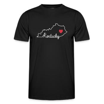 Carte du Kentucky avec coeur USA Amérique - T-shirt sport Homme - noir - Devant - AI Model Male 178 dark (178cm)