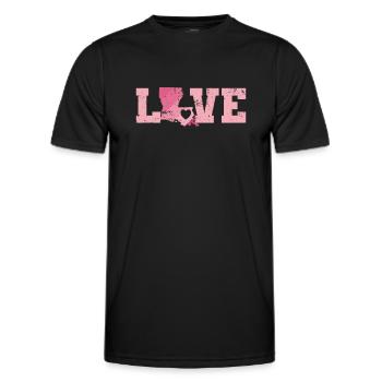 Louisiane Love USA Amérique - T-shirt sport Homme - noir - Devant - AI Model Male 178 dark (178cm)