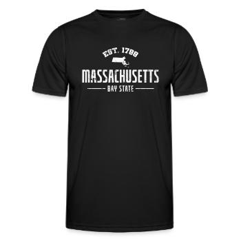 Massachusetts fondé en 1788 Bay State États-Unis - T-shirt sport Homme - noir - Devant - AI Model Male 178 dark (178cm)