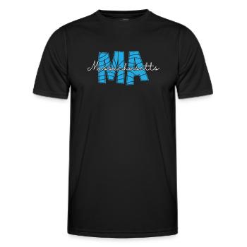 Massachusetts MA USA America - Men's Functional T-Shirt - black - Front - AI Model Male 178 dark (178cm)