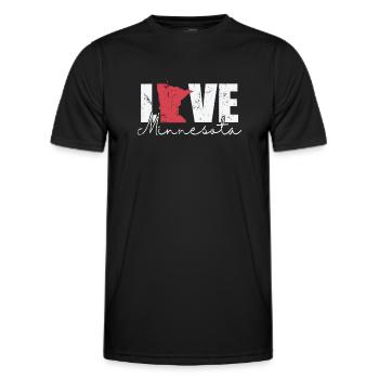 Minnesota Love USA America State - Men's Functional T-Shirt - black - Front - AI Model Male 178 dark (178cm)