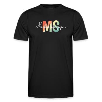 Mississippi MS USA America - Men's Functional T-Shirt - black - Front - AI Model Male 178 dark (178cm)