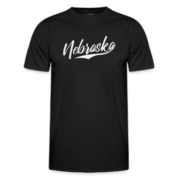 Nebraska USA America State - Men's Functional T-Shirt - black - Front - AI Model Male 178 dark (178cm)