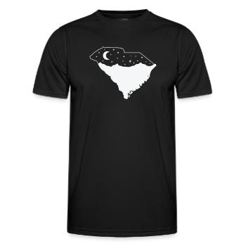 Carte de la Caroline du Sud avec Skyline USA - T-shirt sport Homme - noir - Devant - AI Model Male 178 dark (178cm)