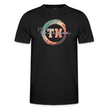 Tennessee TN lettre USA Amérique - T-shirt sport Homme - noir - Devant - AI Model Male 178 dark (178cm)