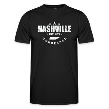 Tennessee Nashville Est. 1972 USA Amerika - Männer Funktions-T-Shirt - Schwarz - Vorne - AI Model Male 178 dark (178cm)
