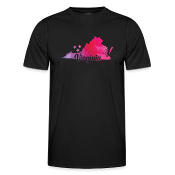 Virginia Karte USA Amerika Bundesstaat - Männer Funktions-T-Shirt - Schwarz - Vorne - AI Model Male 178 dark (178cm)