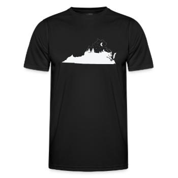 Virginia Kartenumriss mit Skyline USA - Männer Funktions-T-Shirt - Schwarz - Vorne - AI Model Male 178 dark (178cm)