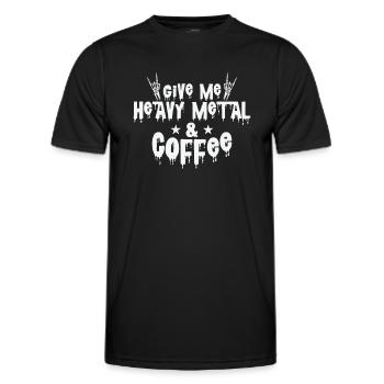 Give Me Heavy Metal and Coffee Music Band - Men's Functional T-Shirt - black - Front - AI Model Male 178 dark (178cm)