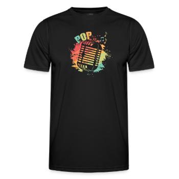 Microphone Musique Pop R’n’B Singer Stars - T-shirt sport Homme - noir - Devant - AI Model Male 178 dark (178cm)