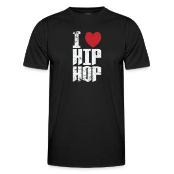 I Love Hip Hop Music Genre Rap Urban - Men's Functional T-Shirt - black - Front - AI Model Male 178 dark (178cm)