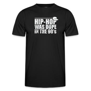 Hip-Hop was cool in the 90's music genre - Men's Functional T-Shirt - black - Front - AI Model Male 178 dark (178cm)