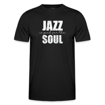 Jazz is good for the Soul Music Saxophone - Men's Functional T-Shirt - black - Front - AI Model Male 178 dark (178cm)