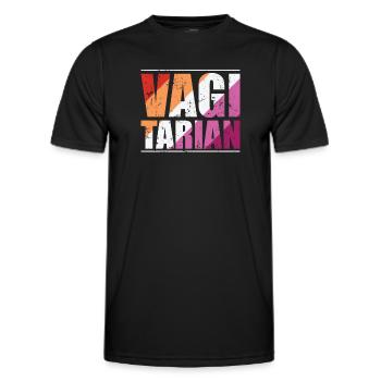 Vagitaire allusion de mot LGBT homosexuel - T-shirt sport Homme - noir - Devant - AI Model Male 178 dark (178cm)