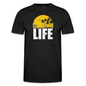 Beach Life Tree Palm Holiday Nature - Men's Functional T-Shirt - black - Front - AI Model Male 178 dark (178cm)