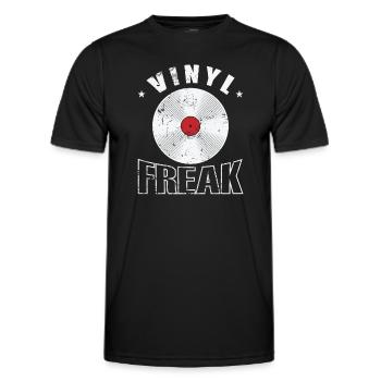 Vinyl Freak Record Music Record - Men's Functional T-Shirt - black - Front - AI Model Male 178 dark (178cm)
