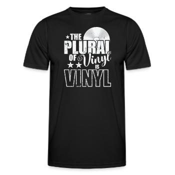 The Plural of Vinyl is VINYL Record - Men's Functional T-Shirt - black - Front - AI Model Male 178 dark (178cm)