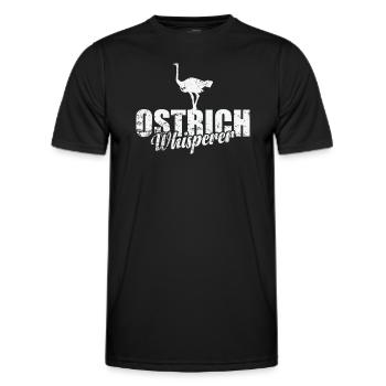 Ostrich Whisperer Laufvogel Strauß Umwelt - Männer Funktions-T-Shirt - Schwarz - Vorne - AI Model Male 178 dark (178cm)