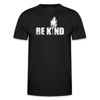 Be Kind Natur Wald Bäume Natur Blätter - Männer Funktions-T-Shirt - Schwarz - Vorne - AI Model Male 178 dark (178cm)