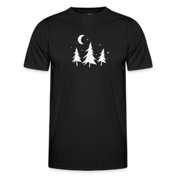 Wald bei Nacht Natur Forst Umwelt - Männer Funktions-T-Shirt - Schwarz - Vorne - AI Model Male 178 dark (178cm)