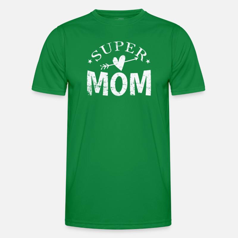 Super Mom Mama Muttertag Männer Funktions-T-Shirt