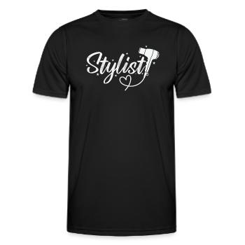 Styliste Coiffeur Profession Coupe de cheveux - T-shirt sport Homme - noir - Devant - AI Model Male 178 dark (178cm)