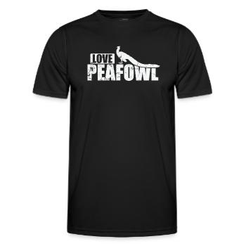 Love Peafowl Bird Plumage Zoo - Men's Functional T-Shirt - black - Front - AI Model Male 178 dark (178cm)