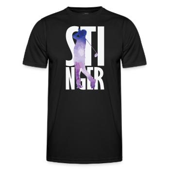 Stinger Golf - Men's Functional T-Shirt - black - Front - AI Model Male 178 dark (178cm)