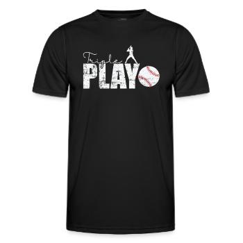 Triple Play Baseball - Männer Funktions-T-Shirt - Schwarz - Vorne - AI Model Male 178 dark (178cm)