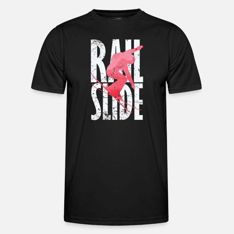 Rail Slide Skiing - Men's Functional T-Shirt - black