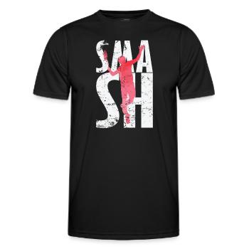 Smash Badminton - T-shirt sport Homme - noir - Devant - AI Model Male 178 dark (178cm)