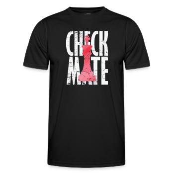 Échecs et échec et mat - T-shirt sport Homme - noir - Devant - AI Model Male 178 dark (178cm)