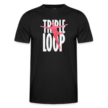 Triple Loop Eiskunstlauf - Männer Funktions-T-Shirt - Schwarz - Vorne - AI Model Male 178 dark (178cm)