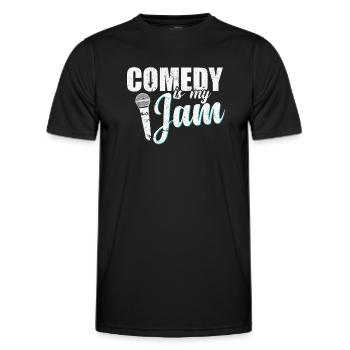 Comedy is my Jam Humor Witz - Männer Funktions-T-Shirt - Schwarz - Vorne - AI Model Male 178 dark (178cm)