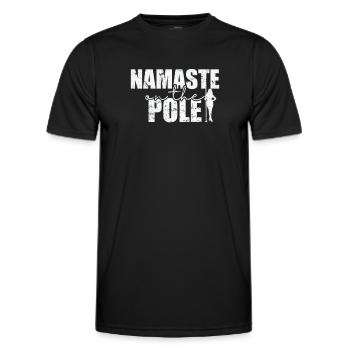 Namaste on the Pole Poledance Stange - Männer Funktions-T-Shirt - Schwarz - Vorne - AI Model Male 178 dark (178cm)